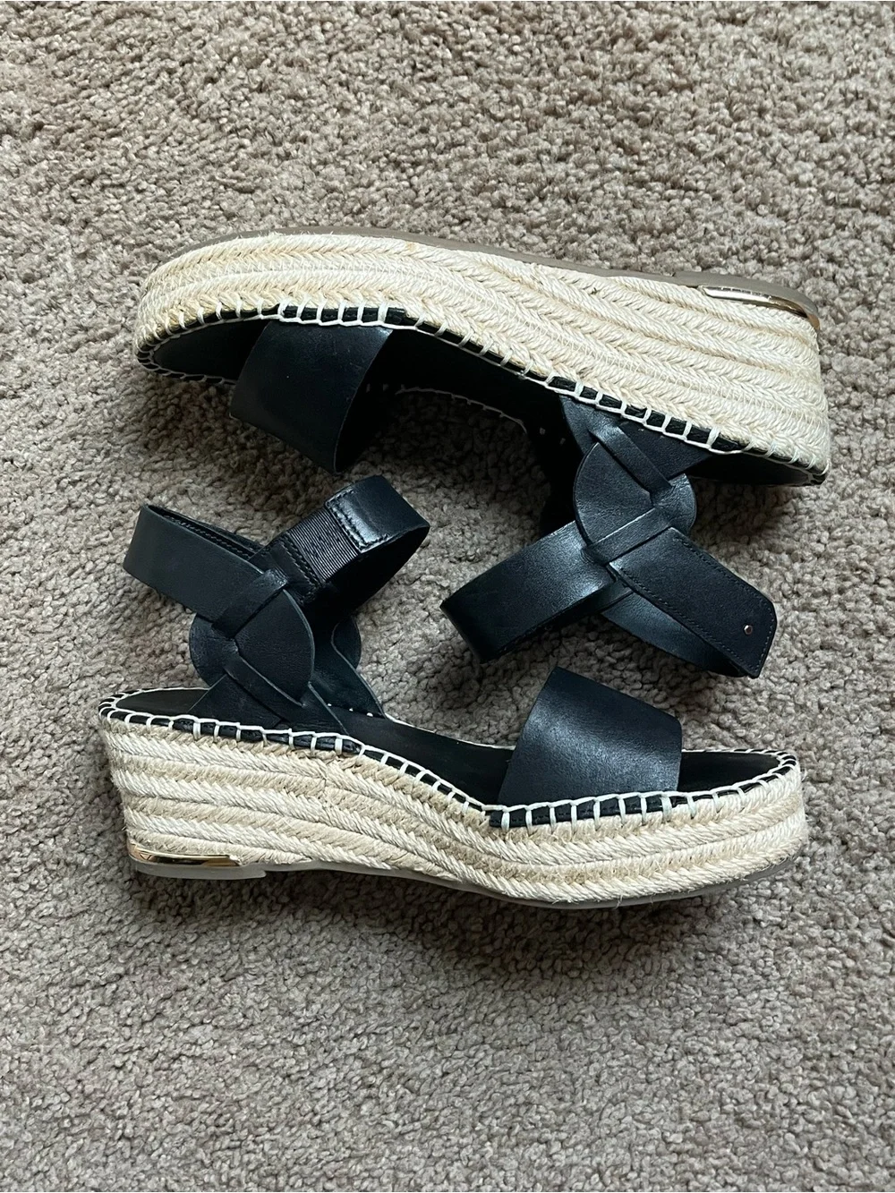 Franco Sarto Black Wedge Sandals